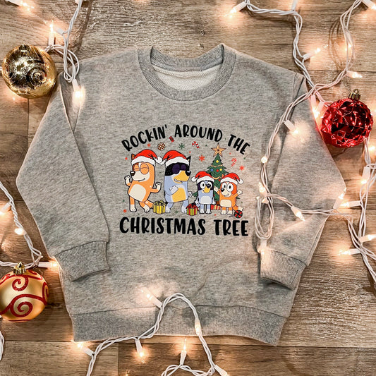 Bluey Christmas Rockin’ Around The Christmas Tree Sweatshirt