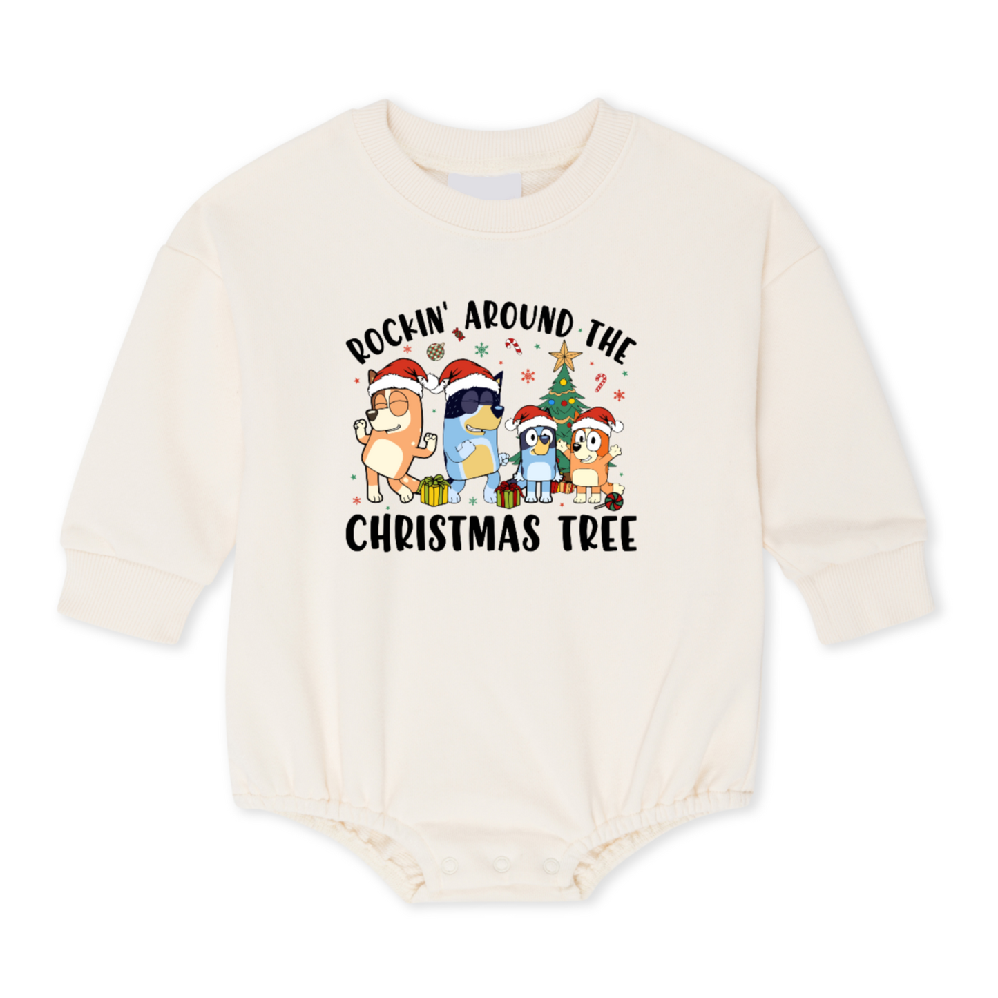 Rockin’ Around The Christmas Tree Bluey Bubble Onesie